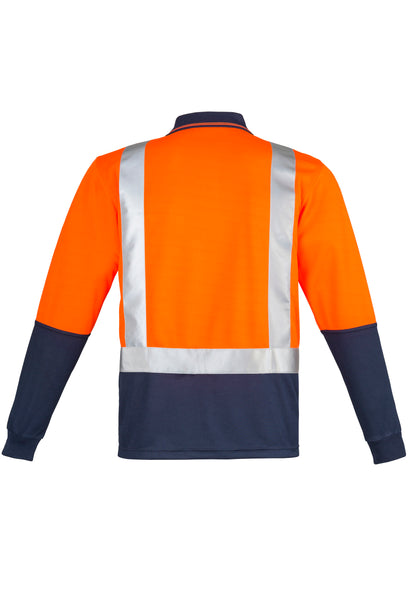 Men's Hi Vis Spliced Long Sleeve Polo